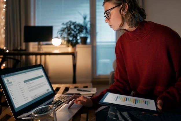 A person reviewing a budget spreadsheet on a laptop, highlighting income and expenses. The scene should convey focus and financial planning.
