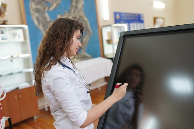 A split-screen showing a teacher in a classroom on one side and a healthcare worker in a hospital on the other, both symbolizing careers eligible for loan forgiveness programs.
