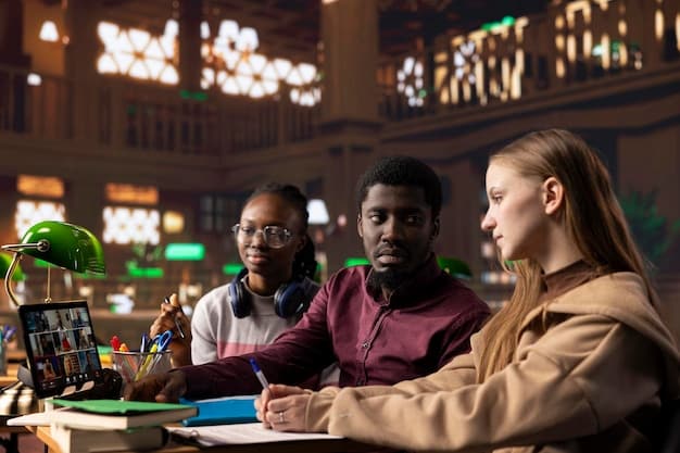 A diverse group of students collaborating on a project in a modern, technology-enhanced classroom, showcasing the importance of teamwork and innovation in higher education.