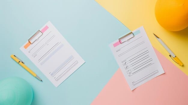 A close-up shot of a checklist with headings like 