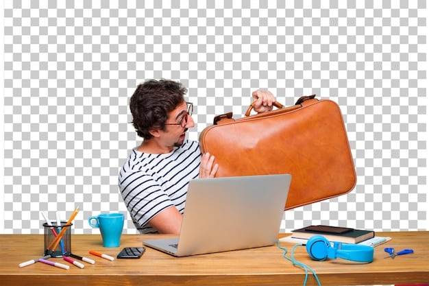 A person sitting at a table, reviewing travel documents and a laptop displaying various travel insurance options. The focus is on the individual's thoughtful consideration of different insurance policies to determine the best fit for their upcoming trip.