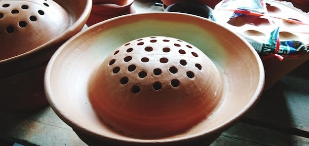 A close-up shot of a Native American artisan crafting traditional pottery, showcasing the intricate designs and techniques passed down through generations.
