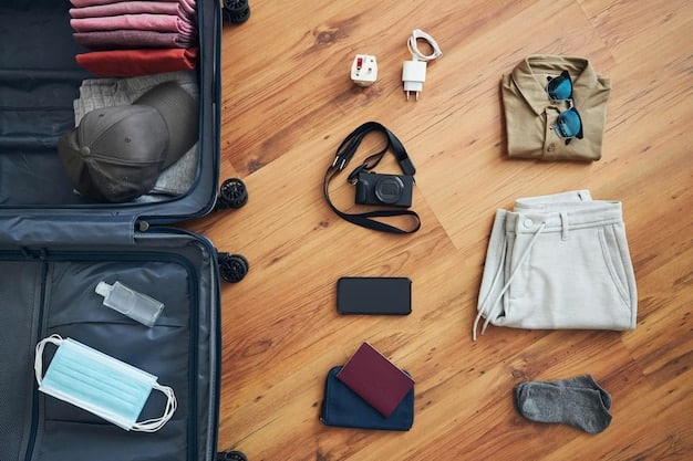 An overhead shot of a suitcase neatly organized with packing cubes. Each cube contains different categories of clothing, such as shirts, pants, and underwear. The cubes are various colours and sizes allowing for easy sorting and identification.