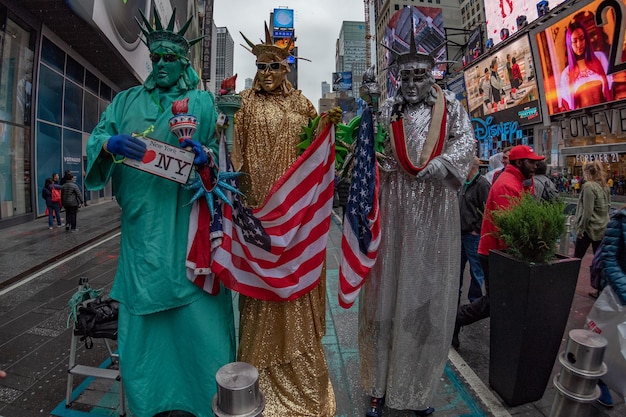 A photo collage depicting various subcultures and groups in America, each distinctly aligned with a particular political leaning, from environmental activists on one side to conservative gun owners on the other.