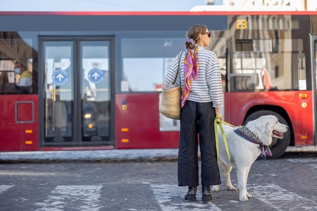 A Greyhound bus parked at a station with passengers boarding, highlighting budget-friendly travel options. The scene should be busy but orderly, emphasizing the accessibility of bus travel.