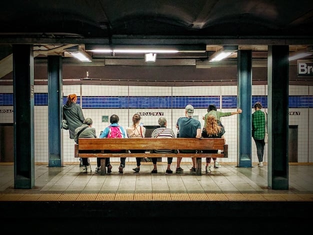 A scenic shot of a well-maintained subway station in a major US city, showcasing the convenience and accessibility of public transit.