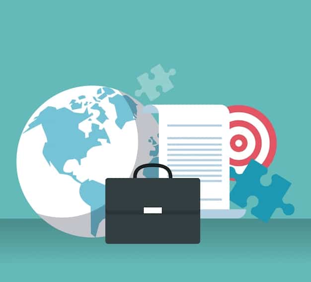 A minimalist illustration of various legal business structure icons (LLC, Sole Proprietorship, S-Corp) arranged around a laptop with a world map background.