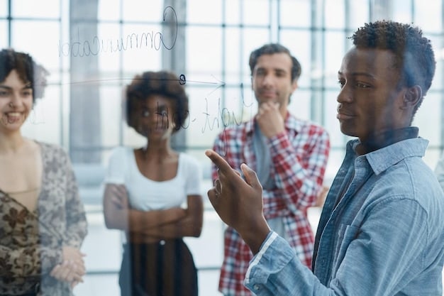 A photograph depicting a diverse team engaged in a lively debate during a project meeting, showcasing the intersection of differing viewpoints leading to new ideas.
