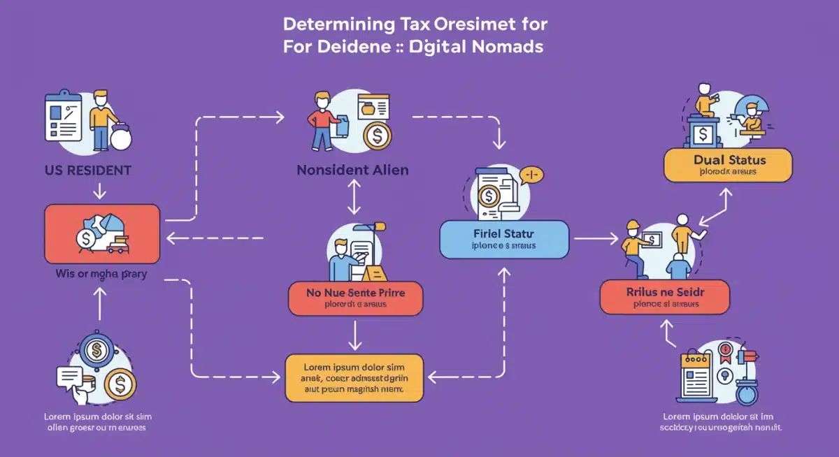 Flowchart illustrating digital nomad tax residency determination