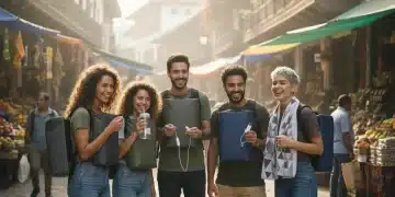 Budget travelers with essential gear saving money on the road in 2026