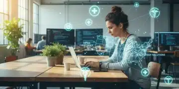 Digital nomad reviewing US-compliant health insurance options on laptop