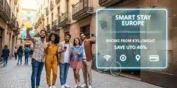 Smart budget travelers utilizing technology for accommodation savings in 2026.