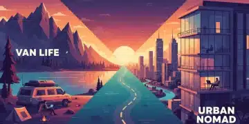 Digital nomads comparing van life and short-term rentals in the US, 2026